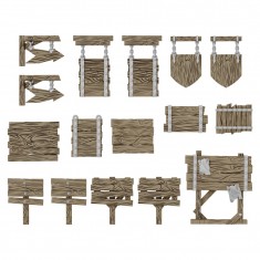 1/48-1/35 Resin Wood Signs for Dioramas (16pcs)