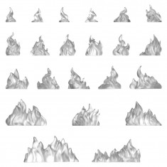 1/48-1/35 Resin Large Fire Flames for Dioramas (22pcs)