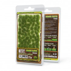 Self-Adhesive Static Grass Tufts 12mm - Realistic Green for Diorama Scenery (75pcs)