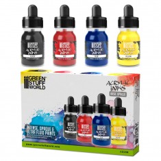 Acrylic Inks Set - Basic Opaque for Miniature Painting (4x30ml)