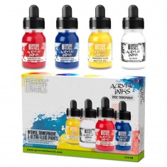 Acrylic Inks Set - Basic Transparent for Miniature Painting (4x30ml)