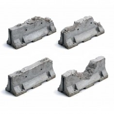 1/48-1/35 Resin Broken Jersey Barriers