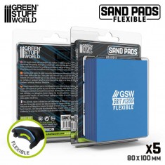 Flexible Sand Pads Grit #1200 Colour TURQUOISE (5pcs, each 100x80x5mm)