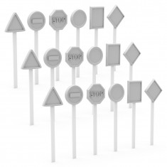 1/48 Resin Traffic Signs for Dioramas (18pcs)
