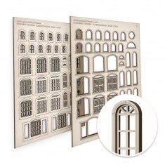 Arched Classic Miniature Windows - Small for Diorama Buildings