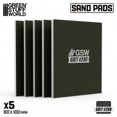 Rigid Sanding Pads #280 grit (100x80mm, 5mm thick, 5pcs)