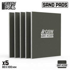 Rigid Sanding Pads #1200 grit (100x80mm, 5mm thick, 5pcs)