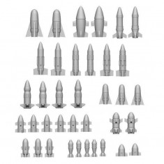 1/48-1/35 Resin Rockets and Missiles for Dioramas (3D Printed, 37pcs)