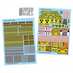 Caution Strips and Signs Decals (2 A5 Sheets)