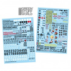 Tactical Numerals and Pinups Decals (2 A5 Sheets)