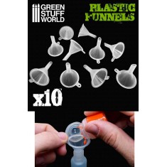 Plastic Funnels (10pcs, each size: 4.1cm x 3.8cm, polypropylene)