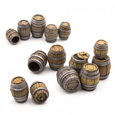 1/48 Resin Wooden Barrels for Dioramas (14pcs)