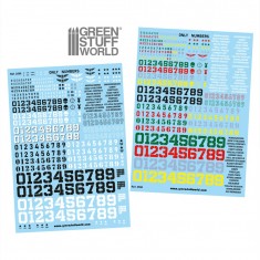 Only Numbers Decals (2 A5 Sheets)