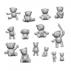 1/48-1/35 Teddy Bear Resin Set for Dioramas (3D Printed)