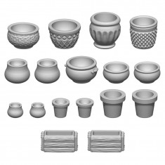 1/48-1/35 Resin Plant Pot for Dioramas