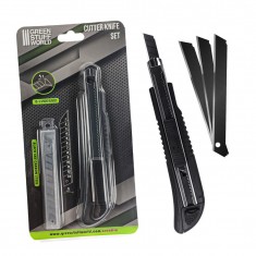 ComfortGrip Hobby Knife with Non-Slip Handle and Black SK5 Steel Blades (9mm, 13 Refills)