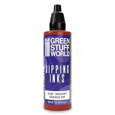 Semi-Transparent Dipping Ink Acrylic Miniature Paint - Radiant Orange Dip (60ml)