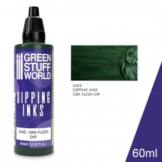 Semi-Transparent Dipping Ink Acrylic Miniature Paint - Ork Flesh Dip (60ml)
