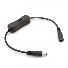 Barrel Jack Power Switch Black