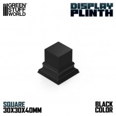 Lacquered Black MDF Square Top Display Plinth (3x3cm, height 4 cm)
