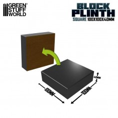 Black MDF Wood Square Display Block Plinth (10x10cm, Height: 4cm)