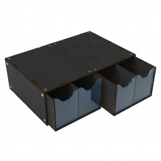 Stackable Hobby Drawer Rack with 4 Vertical Drawers and Magnets - Black (30 x 20.5 x 10cm)