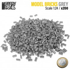 1/24 Miniature Bricks - Grey (200pcs)