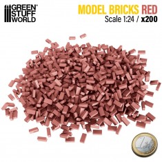 1/24 Miniature Bricks - Red (200pcs)