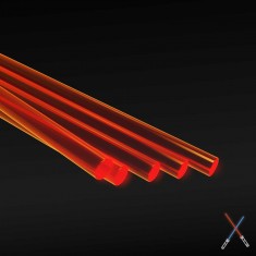 Acrylic Rods - Round 1.6mm Fluor Red-Orange (5pcs)