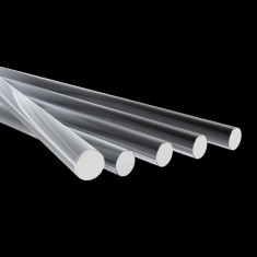 Clear Acrylic Round Rods (2.4 x 250mm, 5pcs)