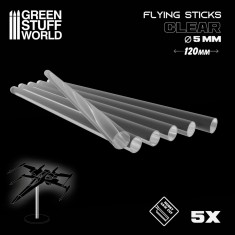Clear Acrylic Round Rods (5 x 120mm, 5pcs)