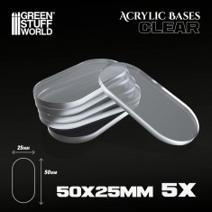 Acrylic Bases Oval Clear (50 x 25mm, 5pcs)