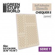 Self-Adhesive Airbrush Masking Stencils - Chequer S - 4mm (9.5x14.5cm)