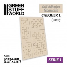 Self-Adhesive Airbrush Masking Stencils - Chequer L - 7mm (9.5x14.5cm)
