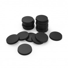 Plastic Bases - Round 25mm Black for Miniature Figures (20pcs, 3mm Thick)