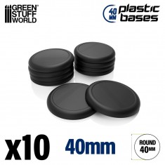 Plastic Bases - Round Lip 40mm for Miniature Figures (10pcs, 3mm Thick)