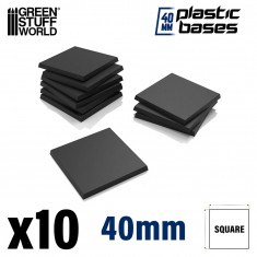 Plastic Square Bases 40mm for Miniature Figures (10pcs, 3mm Thick)
