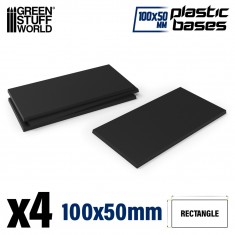 Plastic Bases - Rectangle 100x50mm for Miniature Figures (4pcs, 3mm Thick)