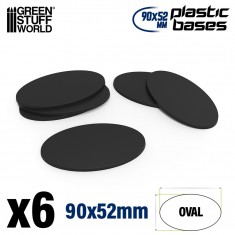 Plastic Bases - Oval Pill 90x52mm AoS for Miniature Figures (6pcs, 3mm Thick)