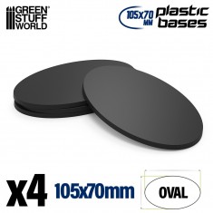 Plastic Bases - Oval Pill 105x70mm AoS for Miniature Figures (4pcs, 3mm Thick)