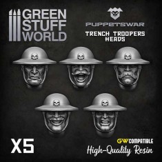 Puppetswar Trench Troopers Heads for 28/32mm Wargame Miniatures