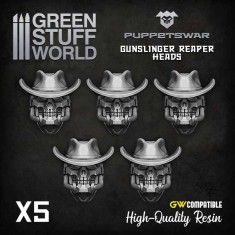 Puppetswar Gunslinger Reaper Heads for 28/32mm Wargame Miniatures