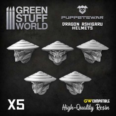 Puppetswar Dragon Ashigaru Helmets for 28/32mm Wargame Miniatures
