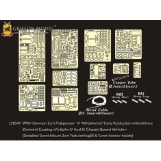 1/35 WWII German 2cm Flakpanzer IV Wirbelwind Detail set for Dragon 6565/6342 kit
