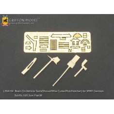 1/35 WWII German SdKfz.10/5 2cm Flak38 On-Vehicle Tools (Shovel...) for Dragon kits