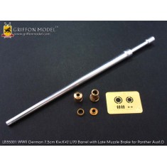 1/35 WWII 7.5cm KwK42 L/70 Barrel w/Late Muzzle Brake for Dragon Panther Ausf.G 6268/6370