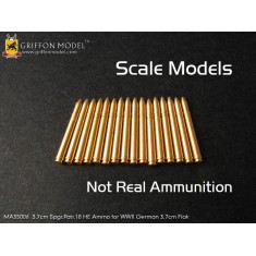 1/35 WWII German 3.7cm Flak Spgr.Patr.18 HE Full Round Ammo set (Brass, 16pcs)
