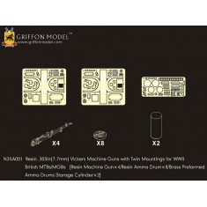 1/35 .303in(7.7mm) Vickers MG w/Twin Mountings for WWII British MTBs/MGBs for Italeri kits