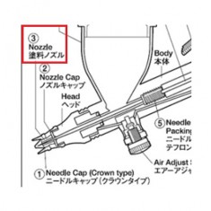 Nozzle for PS289 Mr Procon WA Platinum 0.3mm Double Action Airbrush