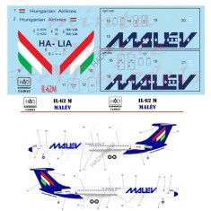 Decals for 1/144 Malev IL-62